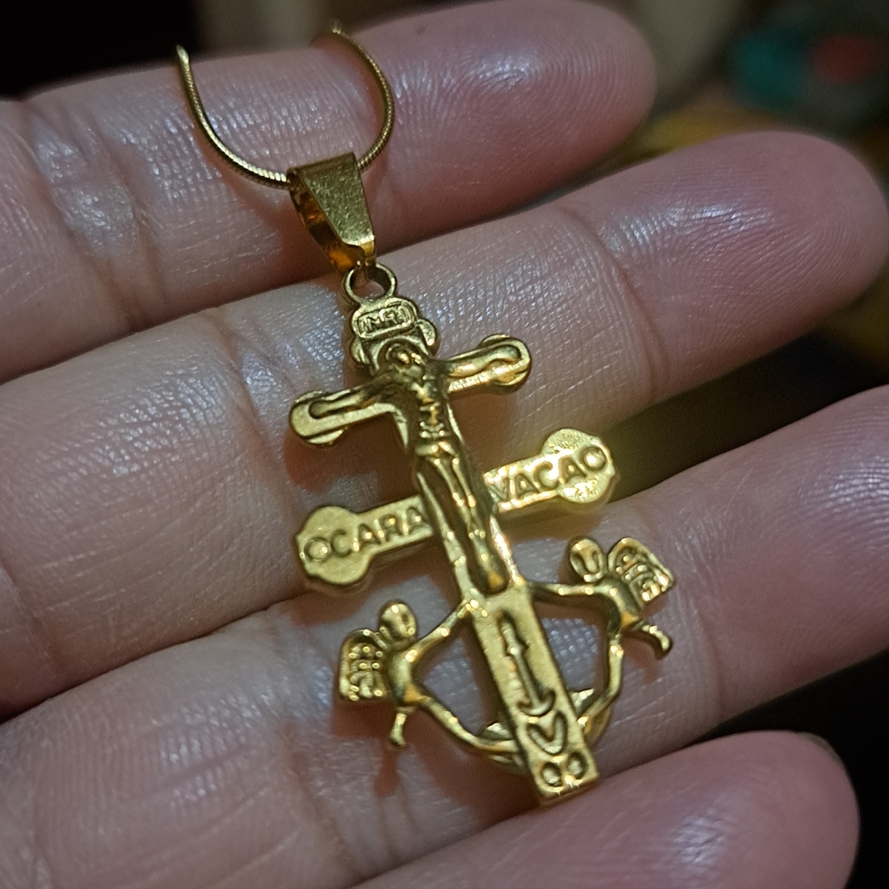 Gold-Tone Crucifix Pendant Necklace